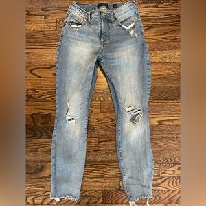 Lucky Brand Ava Light Blue Distressed Skinny Jeans mid rise Ankle 27